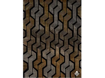 CARNEGIE COAL - Rectangular wool and silk rug with geometric shapes by Edition Bougainville - view 2